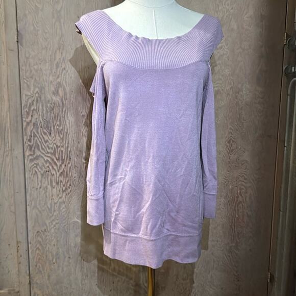 7th Avenue Design Studio New York & Company Sweaters - NWT 7th Avenue Design Studio Sweater Womens Open Shoulder Lavender Sz Med